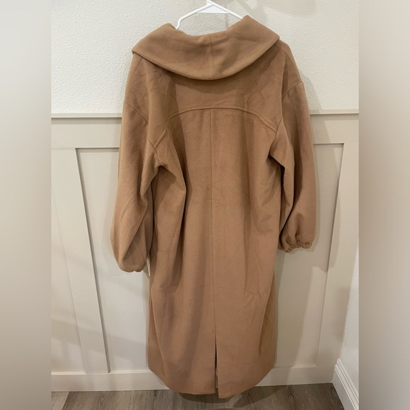 NWT For Love And Lemons Sadie Fleece Coat Long Tan Brown Fall - Picture 14 of 16